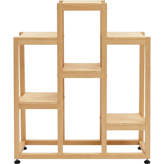 Kiivo Five-Tier Staggered Pine Plant Stand 100 x 95 cm Natural - Product view